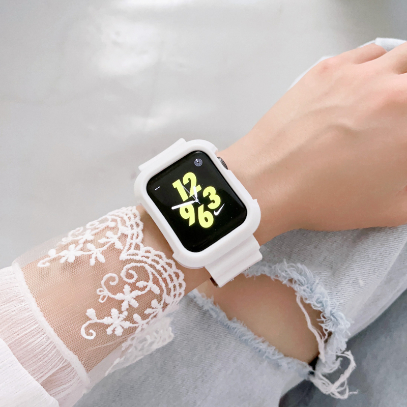 Brățară Apple Watch din TPU silicon, cu cataramă, compatibilă cu Ultra și Seriile 1–11