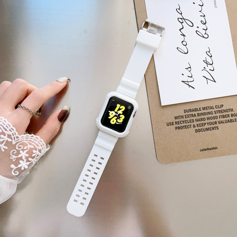 Brățară Apple Watch din TPU silicon, cu cataramă, compatibilă cu Ultra și Seriile 1–11