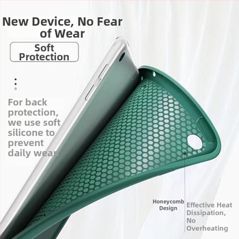 Vimay kryt na iPad s disipáciou tepla, magnetické uzatvorenie, držiak, TPU, embossing dizajn, podpora režimu spánku