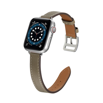 Brățară din piele naturală pentru Apple Watch, cataramă metalică, stil simplu, marcă Neutral