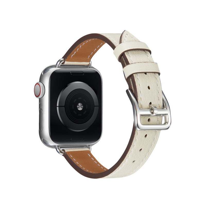 Brățară din piele naturală pentru Apple Watch, cataramă metalică, stil simplu, marcă Neutral