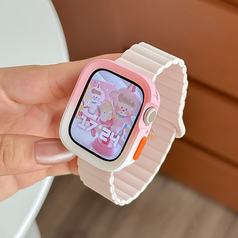 Magnetsko silikon zaštitno kućište za remen Apple Watch S9, S876543 Gen SE, ženski ljetni remen