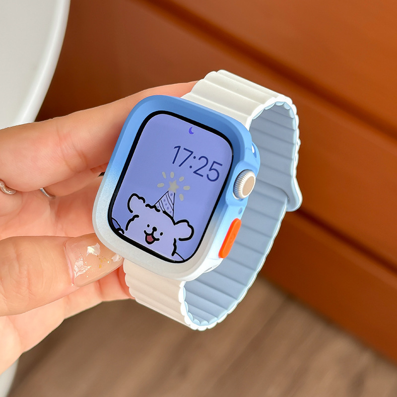 Magnetsko silikon zaštitno kućište za remen Apple Watch S9, S876543 Gen SE, ženski ljetni remen