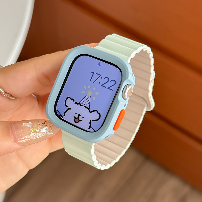 Magnetsko silikon zaštitno kućište za remen Apple Watch S9, S876543 Gen SE, ženski ljetni remen