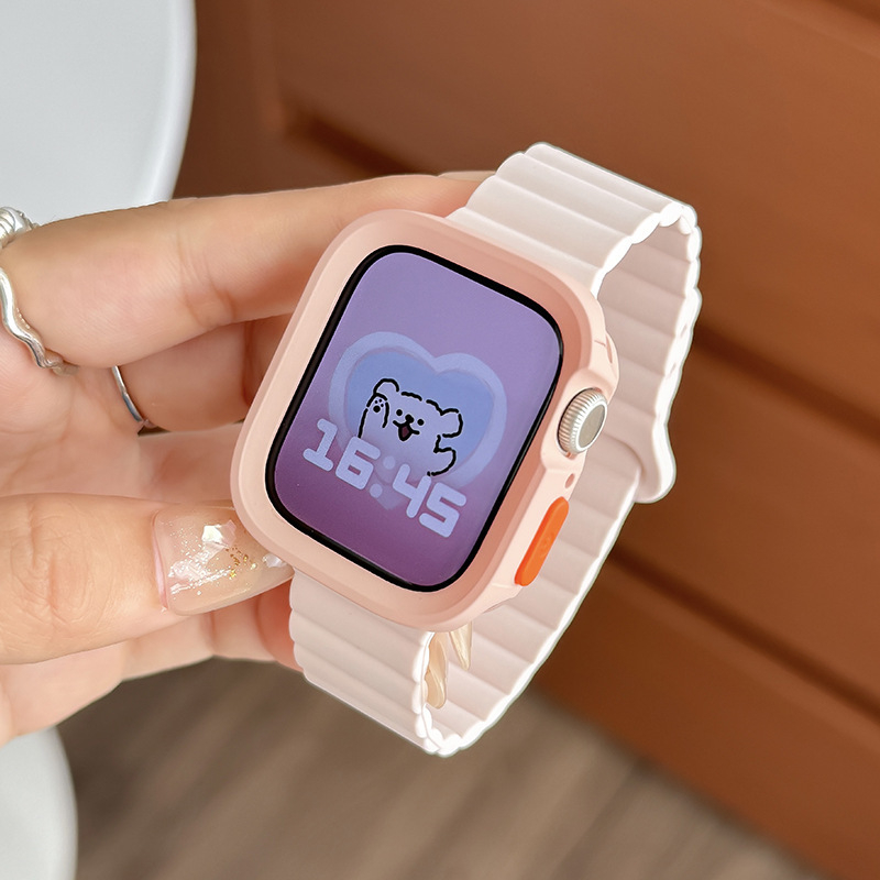 Magnetsko silikon zaštitno kućište za remen Apple Watch S9, S876543 Gen SE, ženski ljetni remen