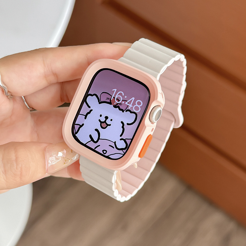 Magnetsko silikon zaštitno kućište za remen Apple Watch S9, S876543 Gen SE, ženski ljetni remen