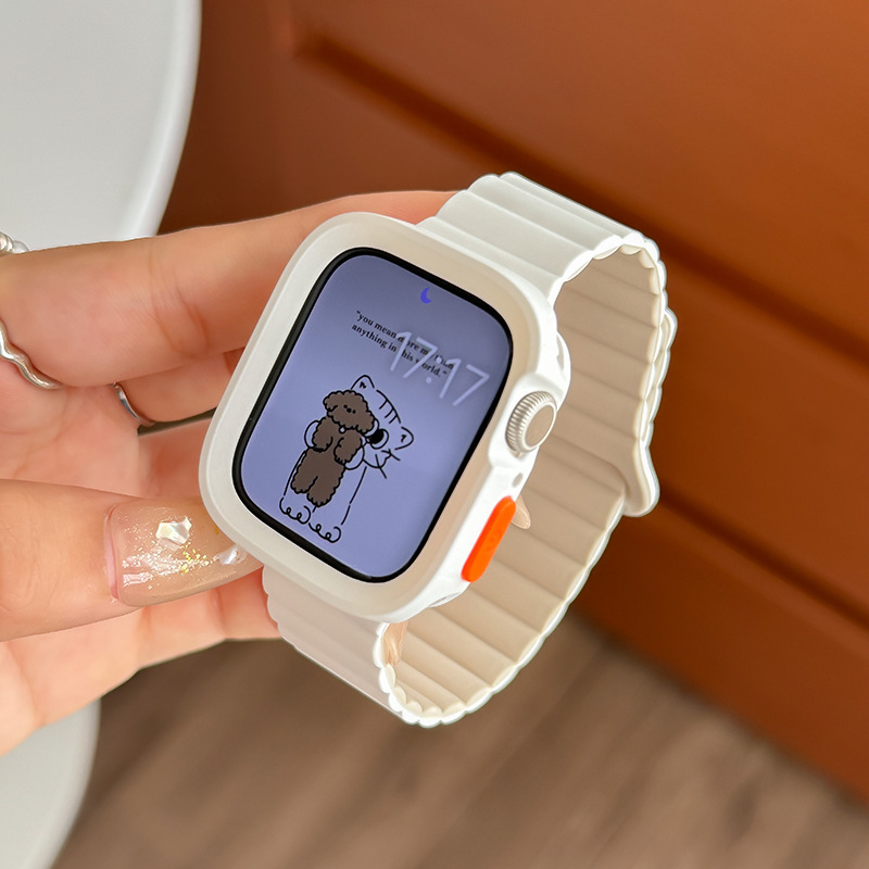 Magnetsko silikon zaštitno kućište za remen Apple Watch S9, S876543 Gen SE, ženski ljetni remen