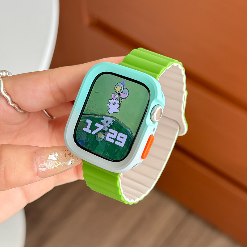 Magnetsko silikon zaštitno kućište za remen Apple Watch S9, S876543 Gen SE, ženski ljetni remen
