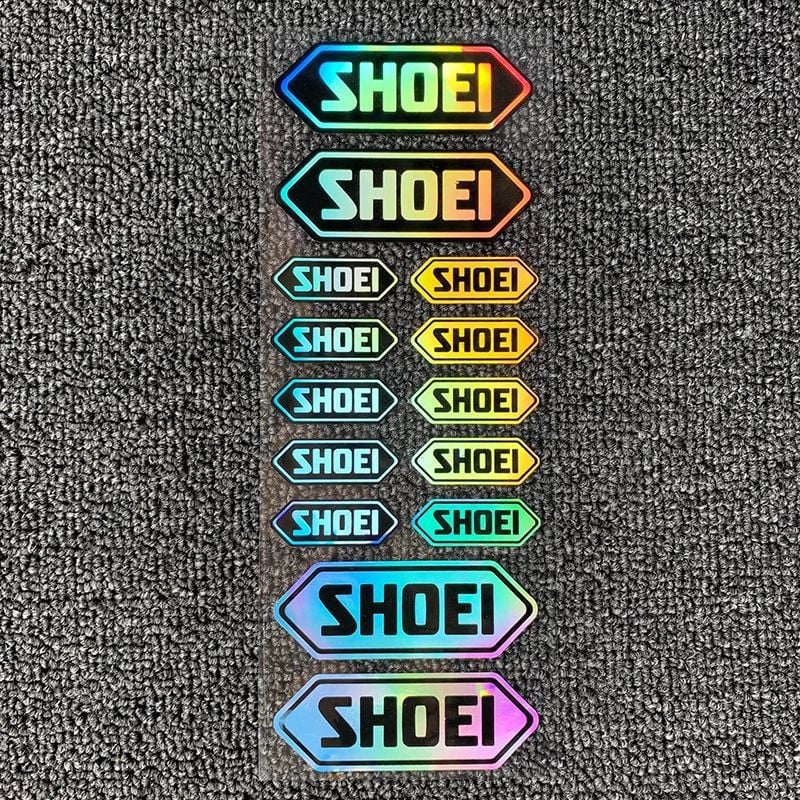 Motocikla un ķivere uzlīmju komplekts ar atstarojumu lāzera efektu, sacensību sponsoru uzlīmēm