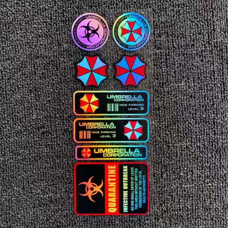 Motocikla un ķivere uzlīmju komplekts ar atstarojumu lāzera efektu, sacensību sponsoru uzlīmēm