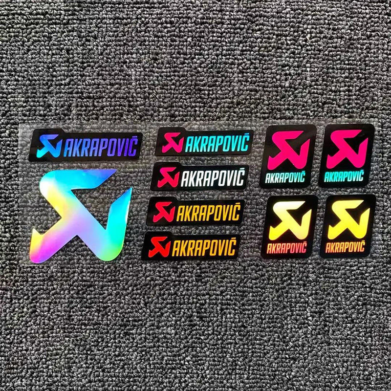 Motocikla un ķivere uzlīmju komplekts ar atstarojumu lāzera efektu, sacensību sponsoru uzlīmēm