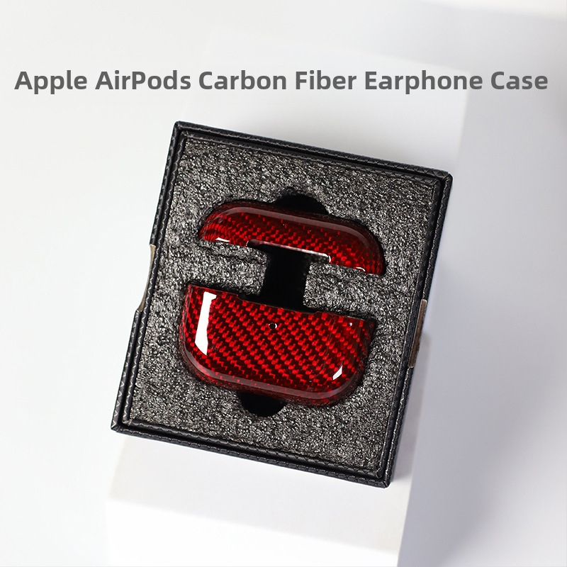 Aizsargkaste AirPods Pro 2. paaudzei un AirPods 3, ciets korpuss, oglekļa šķiedras kalums, rokdarbu pērles, pielāgošana pieejama