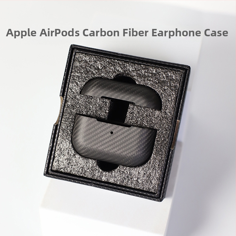 Aizsargkaste AirPods Pro 2. paaudzei un AirPods 3, ciets korpuss, oglekļa šķiedras kalums, rokdarbu pērles, pielāgošana pieejama
