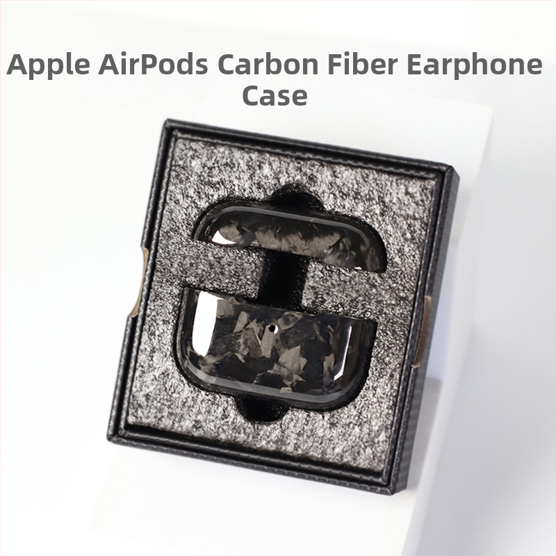 Aizsargkaste AirPods Pro 2. paaudzei un AirPods 3, ciets korpuss, oglekļa šķiedras kalums, rokdarbu pērles, pielāgošana pieejama