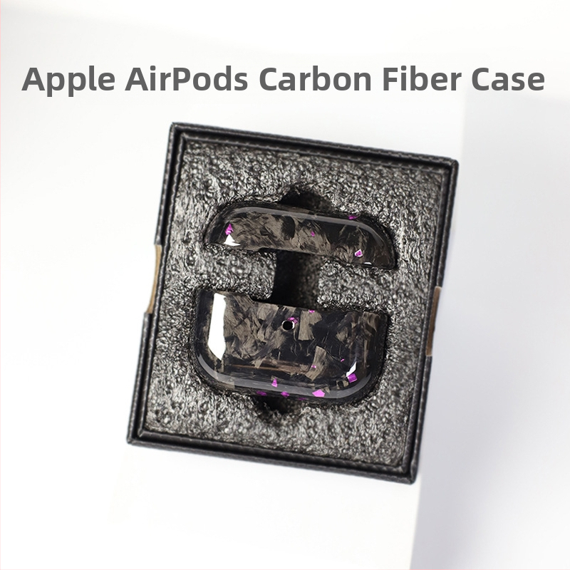 Aizsargkaste AirPods Pro 2. paaudzei un AirPods 3, ciets korpuss, oglekļa šķiedras kalums, rokdarbu pērles, pielāgošana pieejama