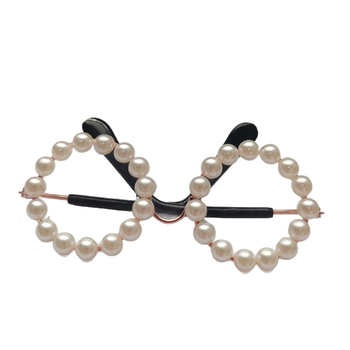Ochelari pentru animale de companie, ramă circulară din metal cu perle, fabricate manual, pentru câini și pisici, stil japonez-coreean