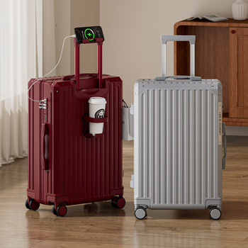 Bagaj cabină, material ABS, deschidere cu fermoar, interfață USB, impermeabil, roți universale