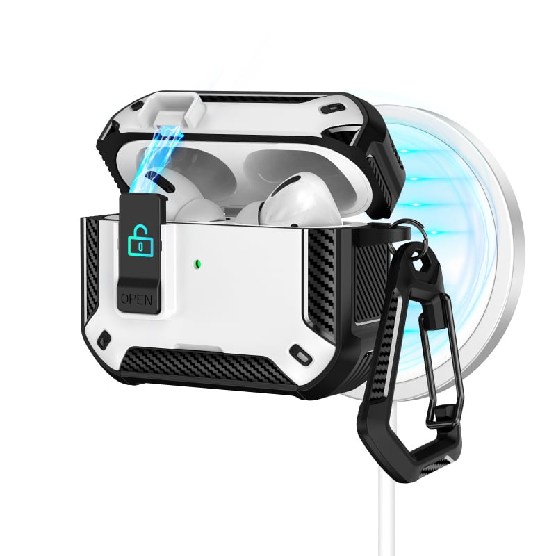 Калъф за AirPods Pro – мултифункционален, преносим, съвместим с Apple (TPU + PC, Type f)