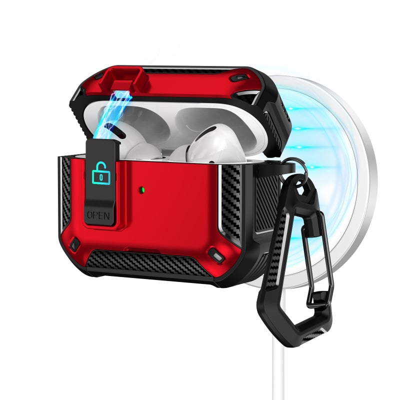 Калъф за AirPods Pro – мултифункционален, преносим, съвместим с Apple (TPU + PC, Type f)