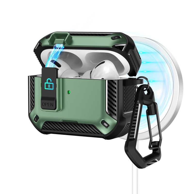 Калъф за AirPods Pro – мултифункционален, преносим, съвместим с Apple (TPU + PC, Type f)