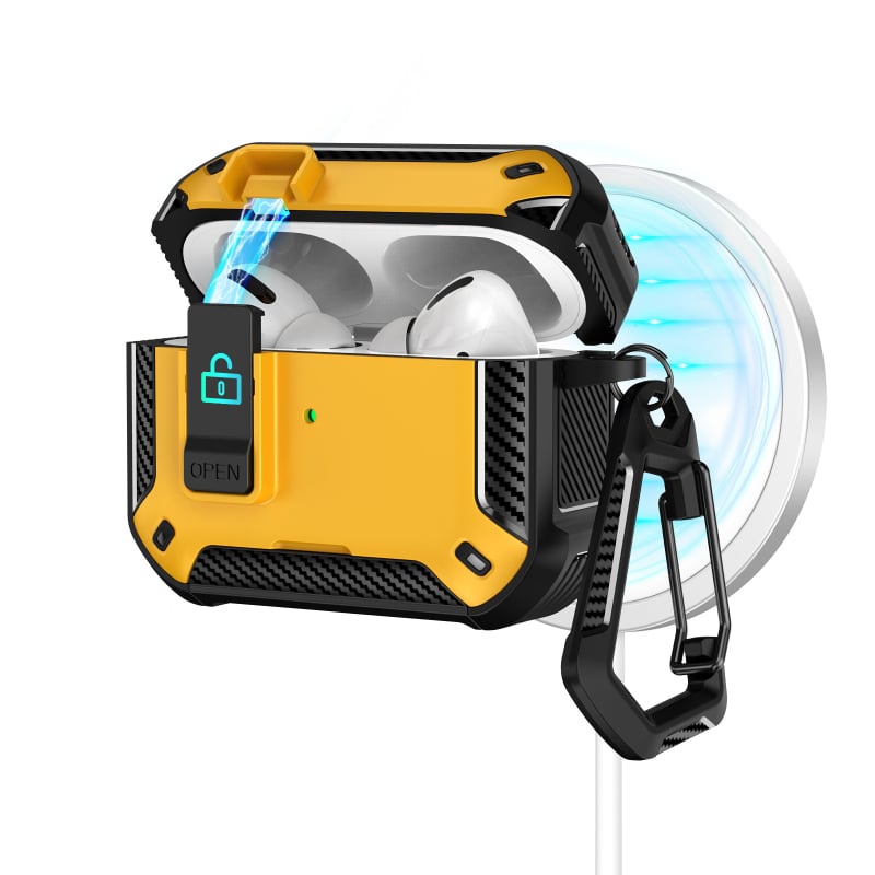 Калъф за AirPods Pro – мултифункционален, преносим, съвместим с Apple (TPU + PC, Type f)