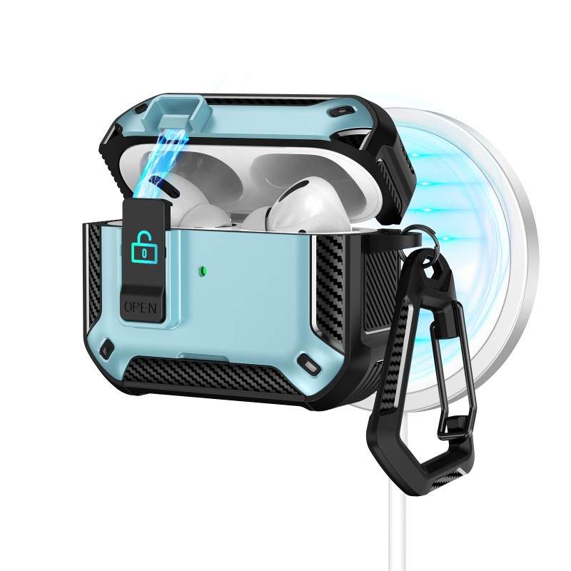 Калъф за AirPods Pro – мултифункционален, преносим, съвместим с Apple (TPU + PC, Type f)