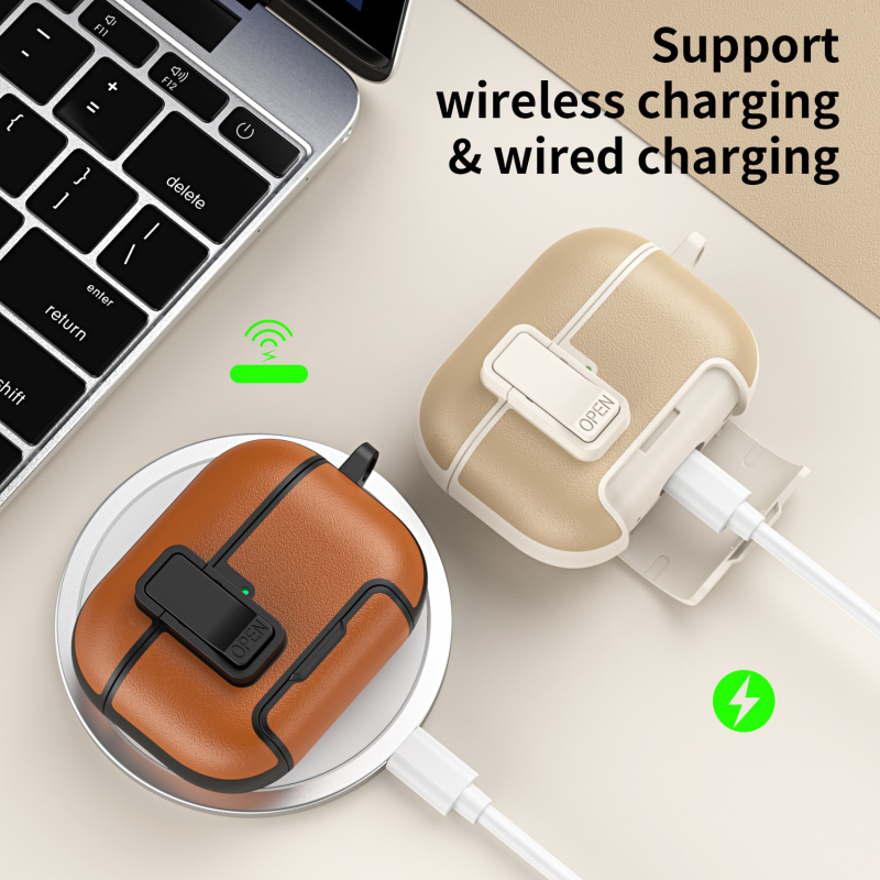 AirPods TPU púzdro s magnetickým zámkom a stojanom, kompatibilné s modelom 3283093