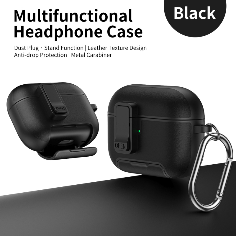 AirPods TPU púzdro s magnetickým zámkom a stojanom, kompatibilné s modelom 3283093