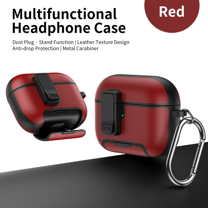 AirPods TPU púzdro s magnetickým zámkom a stojanom, kompatibilné s modelom 3283093