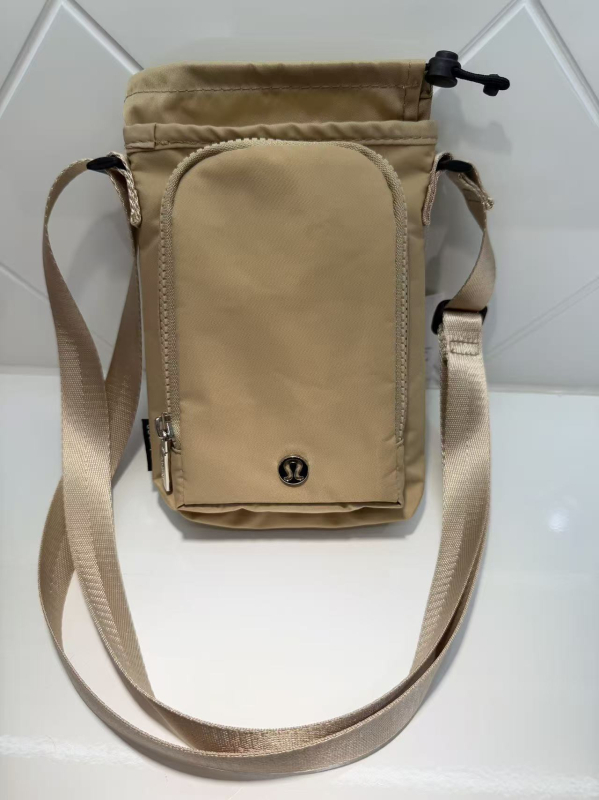 Geantă crossbody din nylon pentru sticla de apă, cu buzunar pentru telefon, cilindrică, impermeabilă, pentru alergare și activități în aer liber