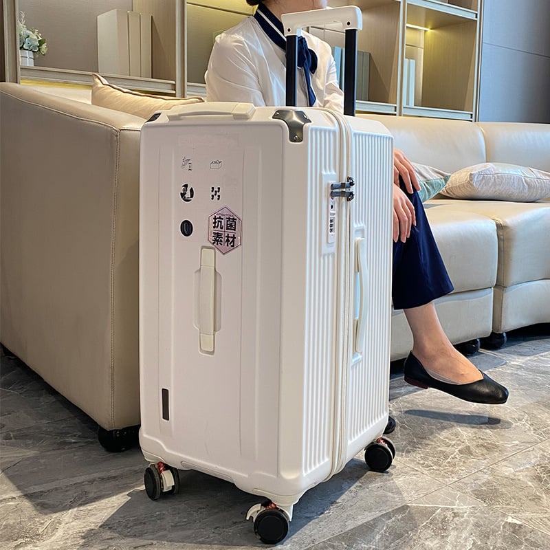 Stabils ceļojumu koferis ar TSA paroles slēdzeni, PC korpuss, universālie riteņi, ietilpība 36–55 L, paplašināšana