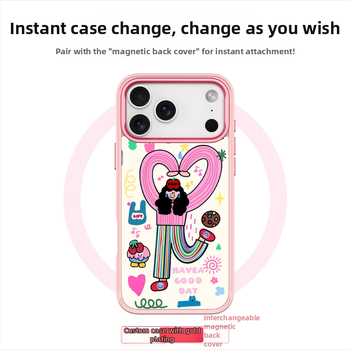 iPhone 17 Pro Max divi vienā magnētiskais korpuss ar maināmu aizmugurējo paneli, matēts PC apdare, pielāgojams