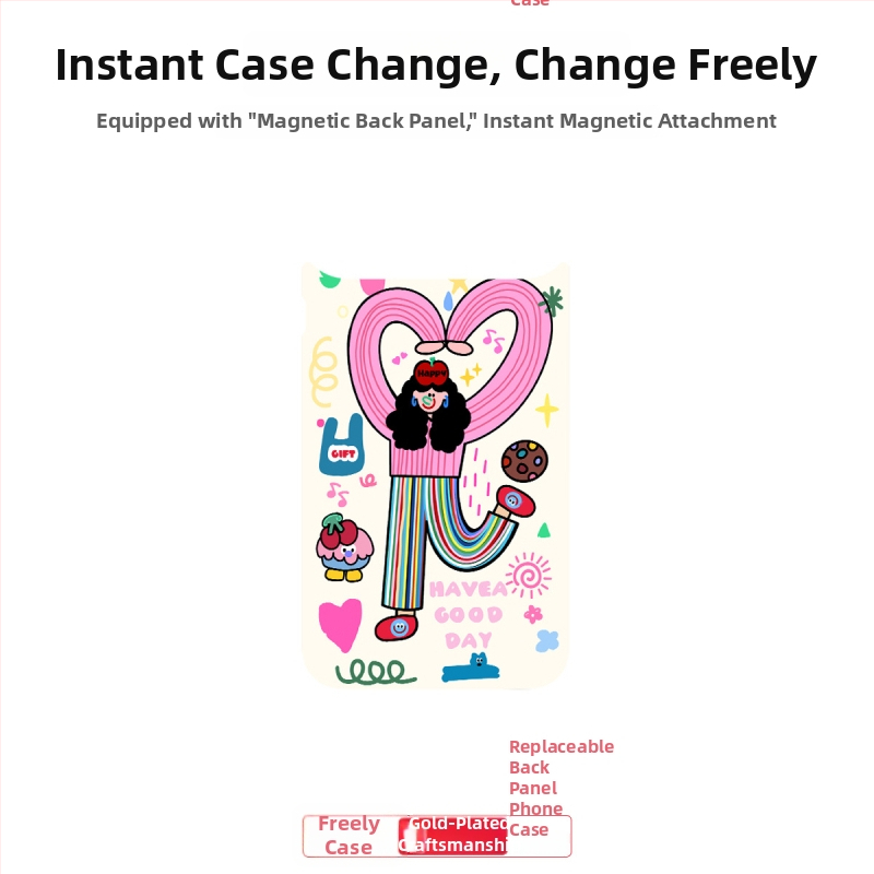 iPhone 17 Pro Max divi vienā magnētiskais korpuss ar maināmu aizmugurējo paneli, matēts PC apdare, pielāgojams