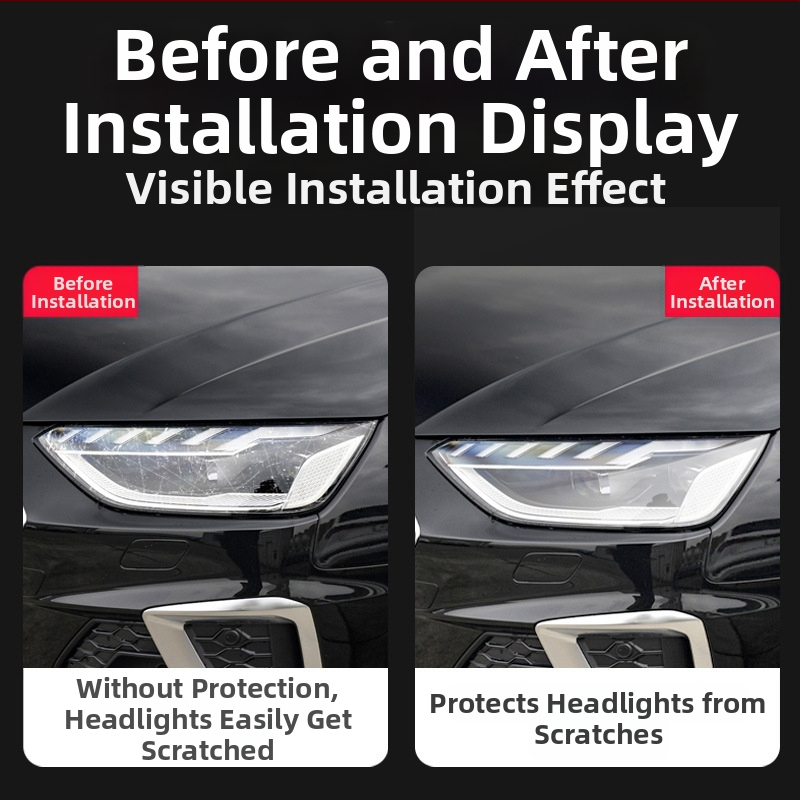 Audi lukturu aizsargfilms, hidrogel membrāna, viengabala veidojums, izturīgs pret skrāpējumiem un nolietojumu, priekšējiem un aizmugurējiem lukturiem.