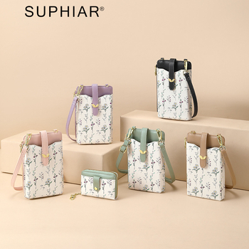 Suphiar PU bőr crossbody mobiltok kártyatartóval, függőleges négyzet alakú, városi minimalizmus