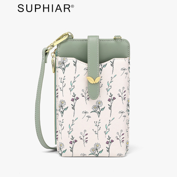 Suphiar PU bőr crossbody mobiltok kártyatartóval, függőleges négyzet alakú, városi minimalizmus