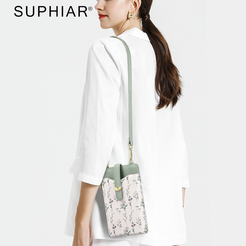 Suphiar PU bőr crossbody mobiltok kártyatartóval, függőleges négyzet alakú, városi minimalizmus