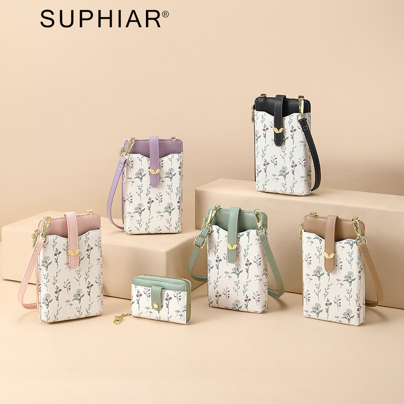 Suphiar PU bőr crossbody mobiltok kártyatartóval, függőleges négyzet alakú, városi minimalizmus