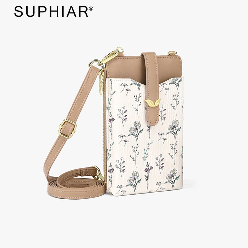 Suphiar PU bőr crossbody mobiltok kártyatartóval, függőleges négyzet alakú, városi minimalizmus