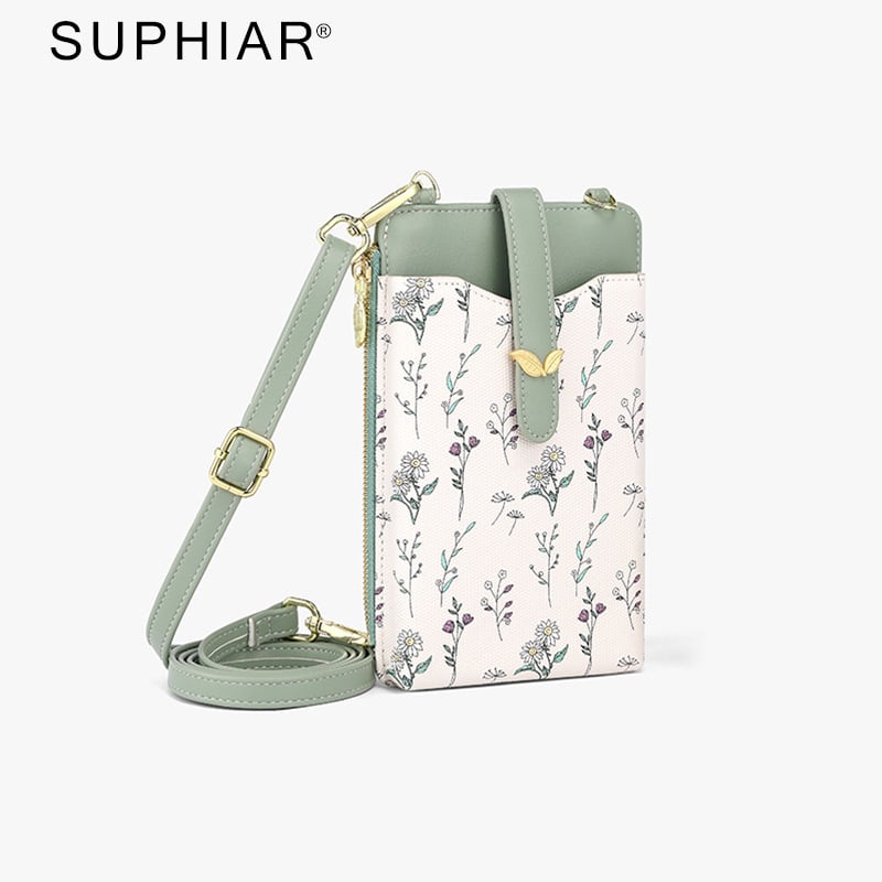 Suphiar PU bőr crossbody mobiltok kártyatartóval, függőleges négyzet alakú, városi minimalizmus