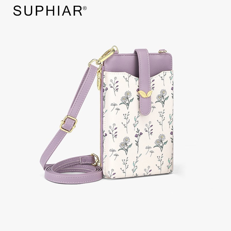 Suphiar PU bőr crossbody mobiltok kártyatartóval, függőleges négyzet alakú, városi minimalizmus