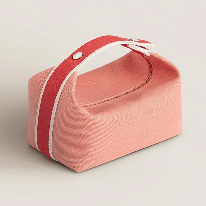 Geantă pentru prânz pentru femei, din pânză, formă verticală pătrată, închidere cu fermoar, căptușeală poliester, buzunare interioare