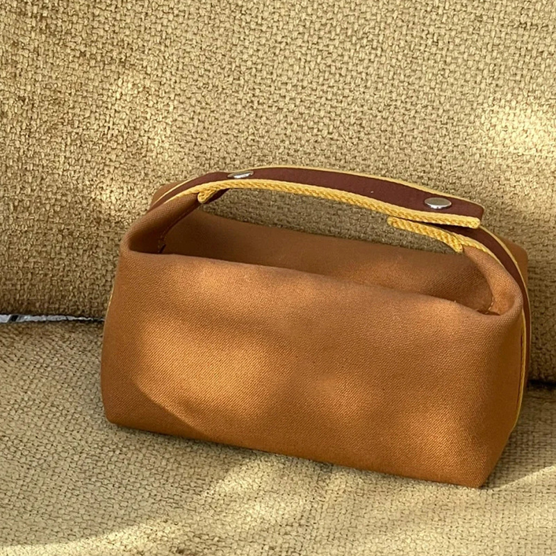 Geantă pentru prânz pentru femei, din pânză, formă verticală pătrată, închidere cu fermoar, căptușeală poliester, buzunare interioare