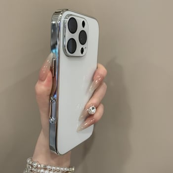  husă protectie din sticlă cu finisaj electroplacat pentru iPhone 11–14 Pro/Pro Max – anti-cadere, anti-amprente, aspect elegant