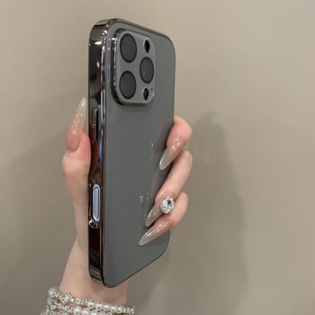  husă protectie din sticlă cu finisaj electroplacat pentru iPhone 11–14 Pro/Pro Max – anti-cadere, anti-amprente, aspect elegant