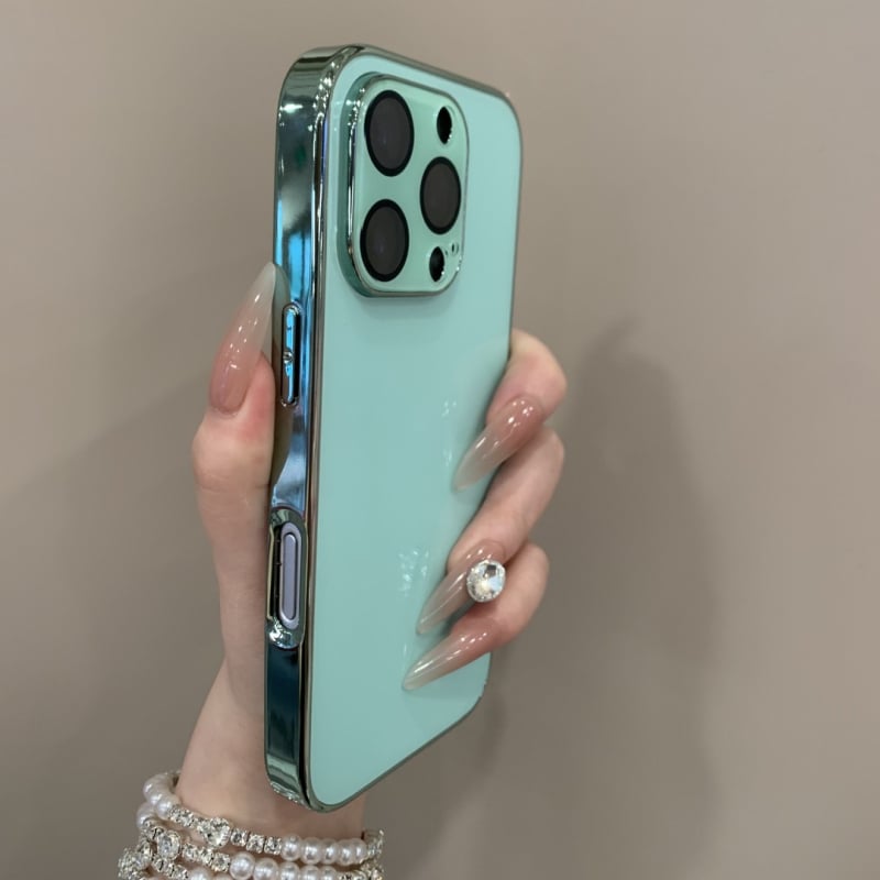  husă protectie din sticlă cu finisaj electroplacat pentru iPhone 11–14 Pro/Pro Max – anti-cadere, anti-amprente, aspect elegant