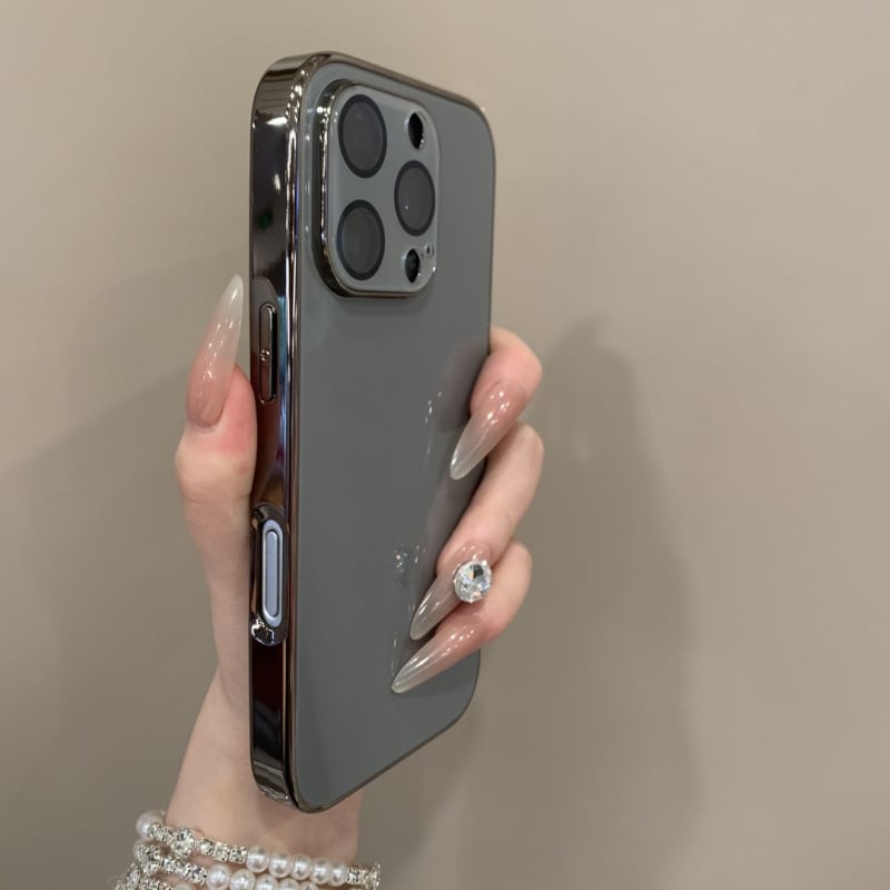  husă protectie din sticlă cu finisaj electroplacat pentru iPhone 11–14 Pro/Pro Max – anti-cadere, anti-amprente, aspect elegant