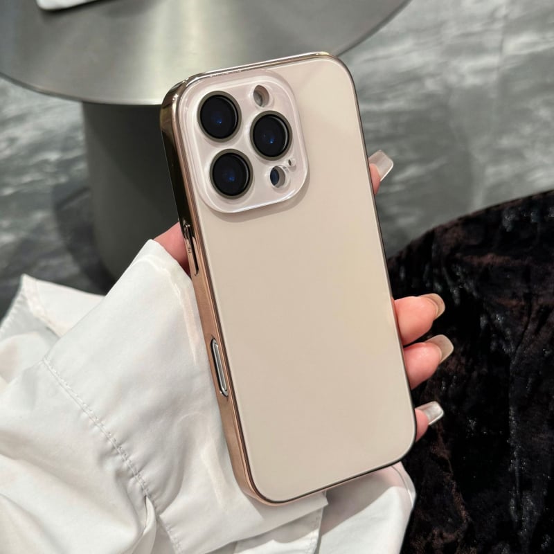  husă protectie din sticlă cu finisaj electroplacat pentru iPhone 11–14 Pro/Pro Max – anti-cadere, anti-amprente, aspect elegant