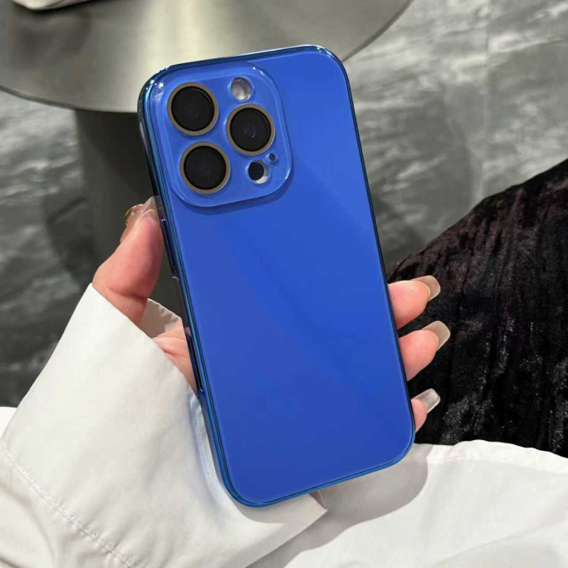  husă protectie din sticlă cu finisaj electroplacat pentru iPhone 11–14 Pro/Pro Max – anti-cadere, anti-amprente, aspect elegant