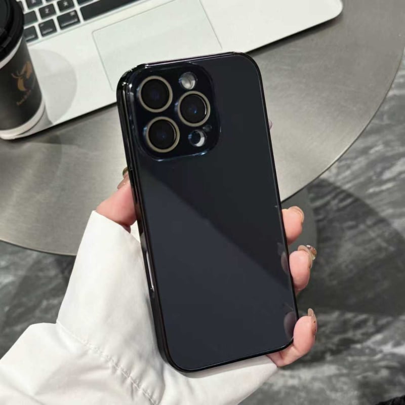  husă protectie din sticlă cu finisaj electroplacat pentru iPhone 11–14 Pro/Pro Max – anti-cadere, anti-amprente, aspect elegant